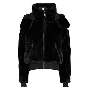SAM. Nala Hooded Black Faux Fur Jacket